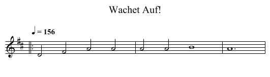 Wachet Auf! - staff notation
