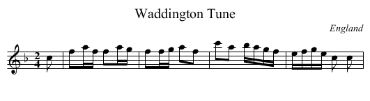 Waddington Tune - staff notation