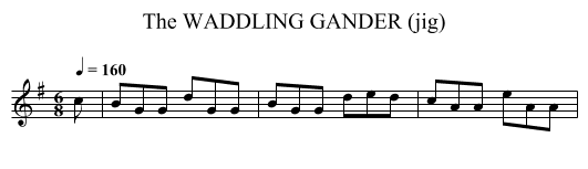WADDLING GANDER (jig), The - staff notation