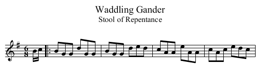 Waddling Gander - staff notation