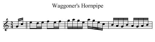 Waggoner's Hornpipe - staff notation
