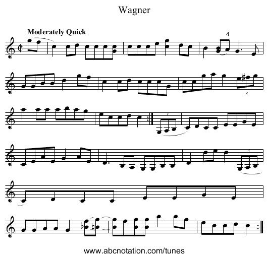 Wagner - staff notation