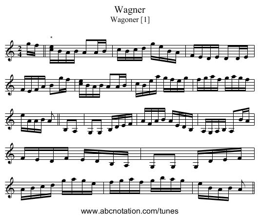 Wagner - staff notation