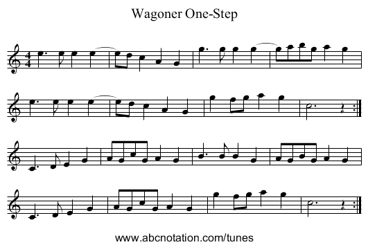Wagoner One-Step - staff notation