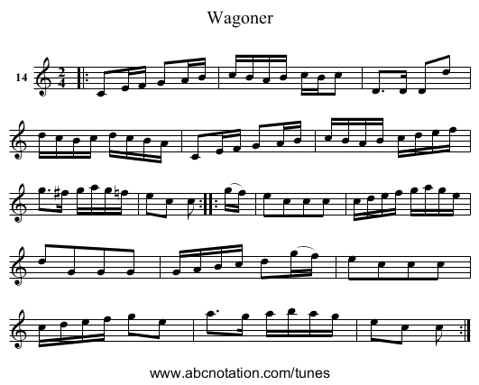 Wagoner - staff notation
