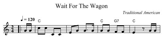 Wait For The Wagon - staff notation