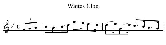Waites Clog - staff notation