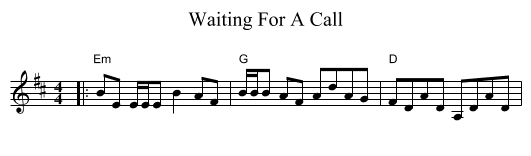 Waiting For A Call - staff notation