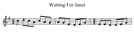 Waiting For Janet - staff notation