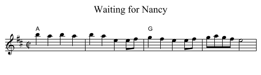 Waiting for Nancy - staff notation