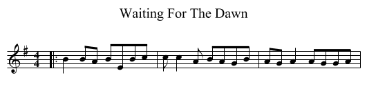 Waiting For The Dawn - staff notation