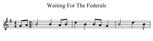 Waiting For The Federals - staff notation