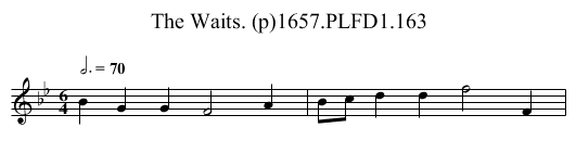 Waits. (p)1657.PLFD1.163, The - staff notation