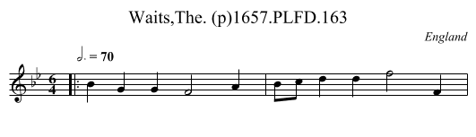 Waits,The. (p)1657.PLFD.163 - staff notation