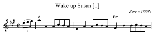 Wake up Susan [1] - staff notation