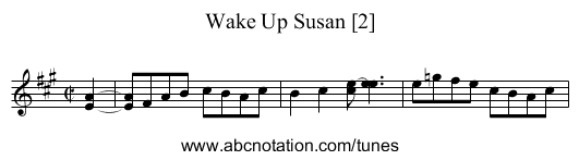 Wake Up Susan [2] - staff notation
