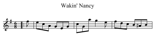 Wakin' Nancy - staff notation