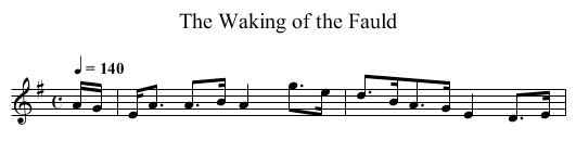 Waking of the Fauld, The - staff notation