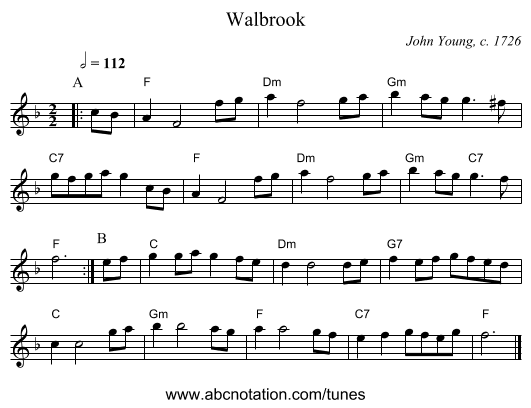 Walbrook - staff notation