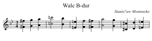 Walc B-dur - staff notation