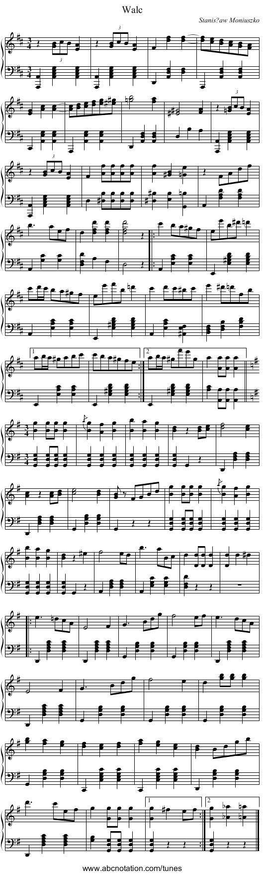 Walc - staff notation