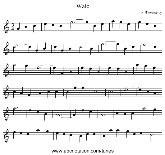 Walc - staff notation