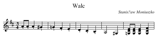 Walc - staff notation