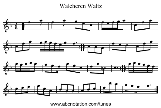 Walcheren Waltz - staff notation