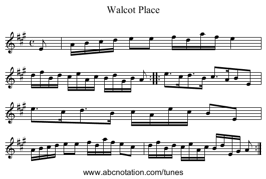 Walcot Place - staff notation