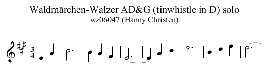 Waldm&auml;rchen-Walzer AD&G (tinwhistle in D) solo - staff notation