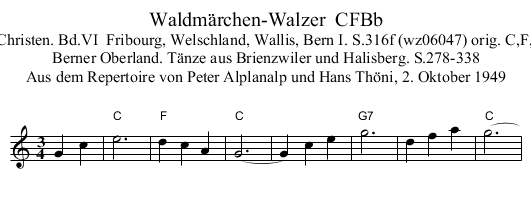 Waldm&auml;rchen-Walzer  CFBb - staff notation