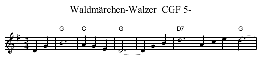Waldm&auml;rchen-Walzer  CGF 5- - staff notation