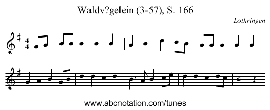 Waldv?gelein (3-57), S. 166 - staff notation