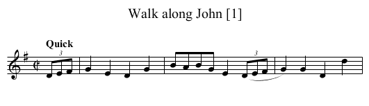 Walk along John [1] - staff notation
