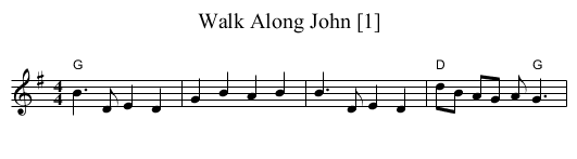 Walk Along John [1] - staff notation