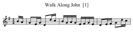 Walk Along John  [1] - staff notation