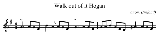 Walk out of it Hogan - staff notation