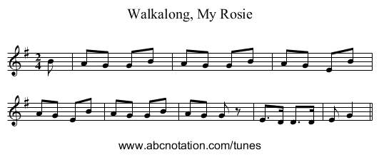 Walkalong, My Rosie - staff notation