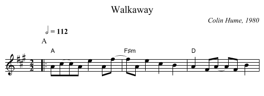 Walkaway - staff notation