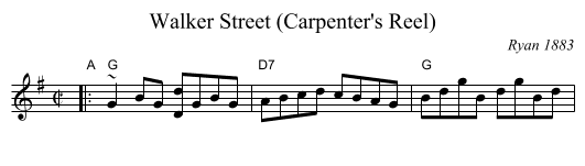 Walker Street (Carpenter's Reel) - staff notation