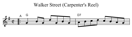 Walker Street (Carpenter's Reel) - staff notation