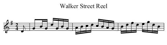 Walker Street Reel - staff notation