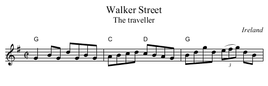 Walker Street - staff notation