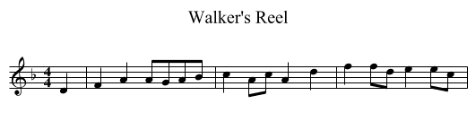 Walker's Reel - staff notation
