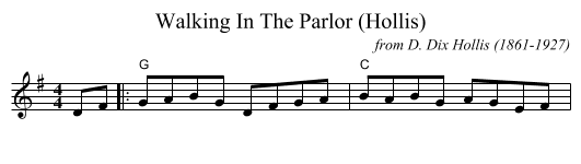 Walking In The Parlor (Hollis) - staff notation