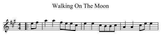 Walking On The Moon - staff notation