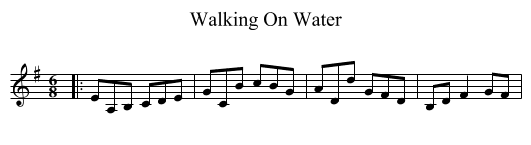 Walking On Water - staff notation