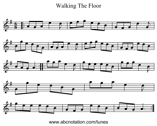 Walking The Floor - staff notation