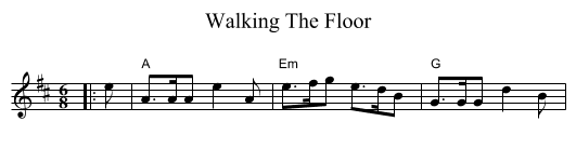 Walking The Floor - staff notation