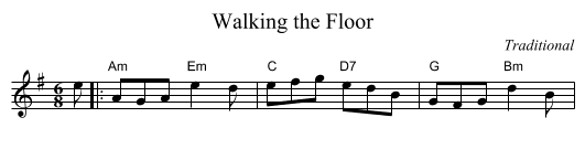 Walking the Floor - staff notation